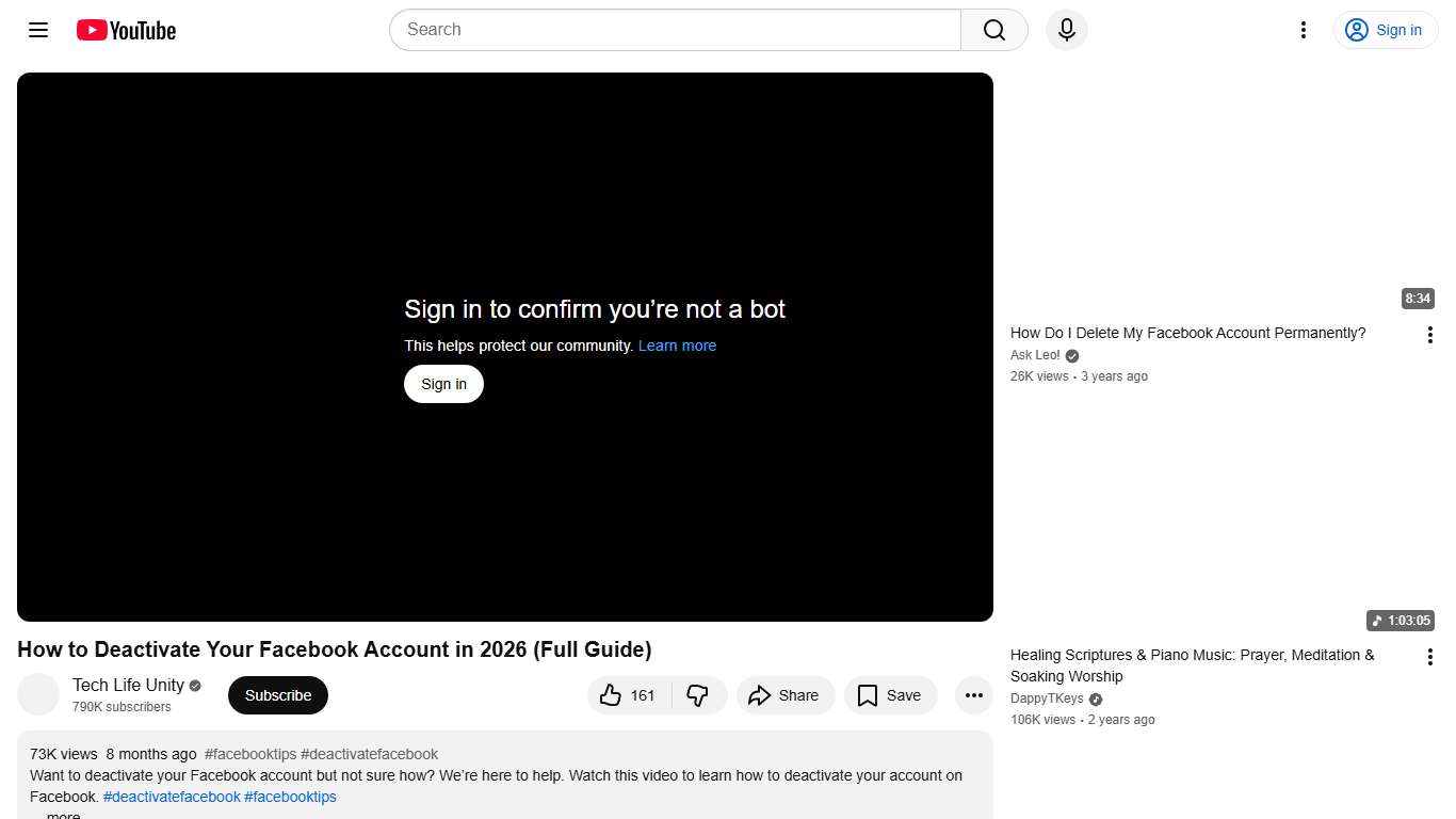 How to Deactivate Your Facebook Account in 2026 (Full Guide) - YouTube
